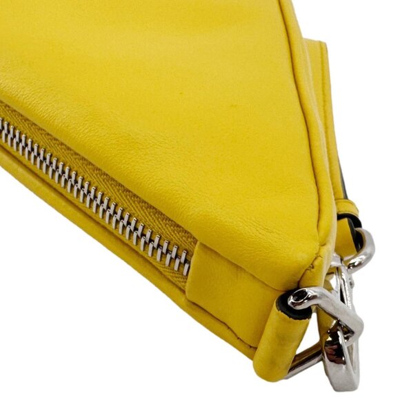 Prada  Triangle Leather Clutch Yellow - Picture 10 of 13